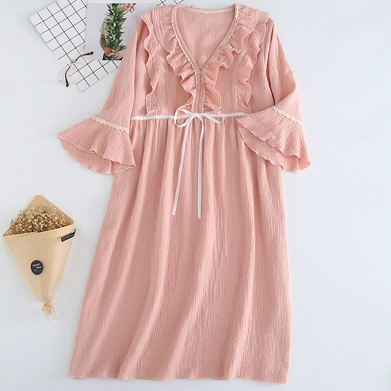 Летние пижамы для беременных и кормящих хлопковые ночные рубашки с