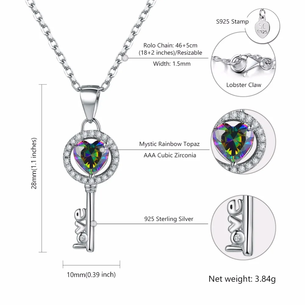 Ожерелье женское из серебра 925 пробы с фианитом|valentine day gift|pendant necklaceheart jewelry |