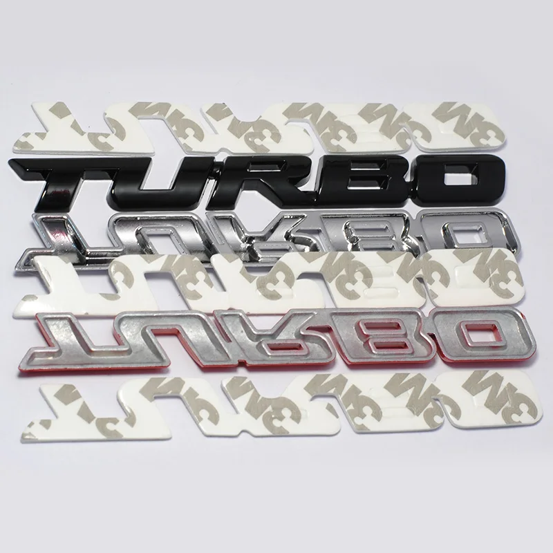 3D наклейка для стайлинга автомобиля металлическая эмблема TURBO задний значок