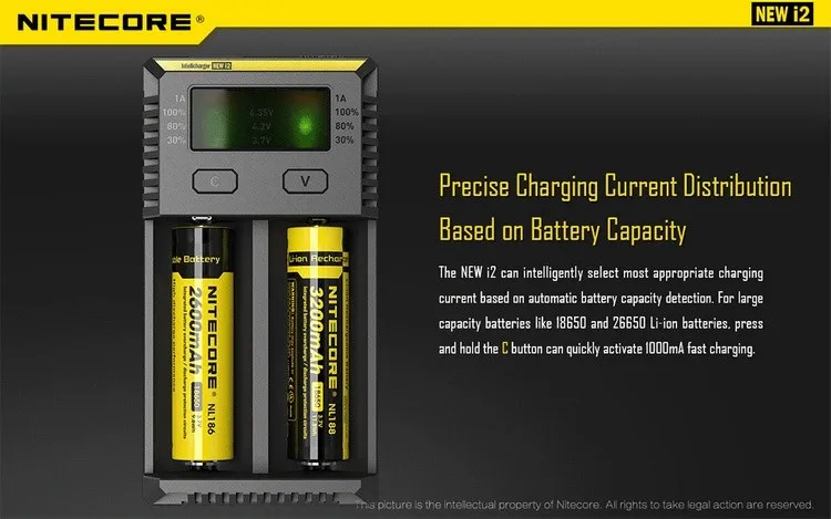 NITECORE I2 зарядное устройство+ NITECORE батареи 3500mAh 3200mAh 2600mAh 2300mAh 14500 NL147 NL166 RCR123 литий-ионный аккумулятор