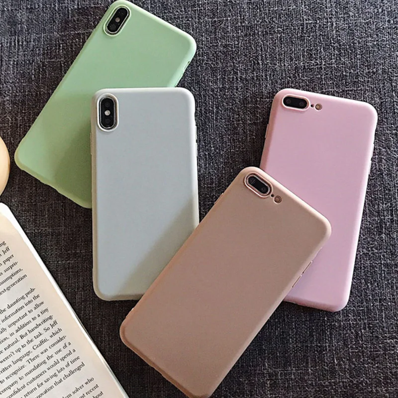 Силиконовый чехол конфетного цвета для iPhone 8 8plus 7 Plus чехлы телефонов iFhone 6 s 6s X XR XS