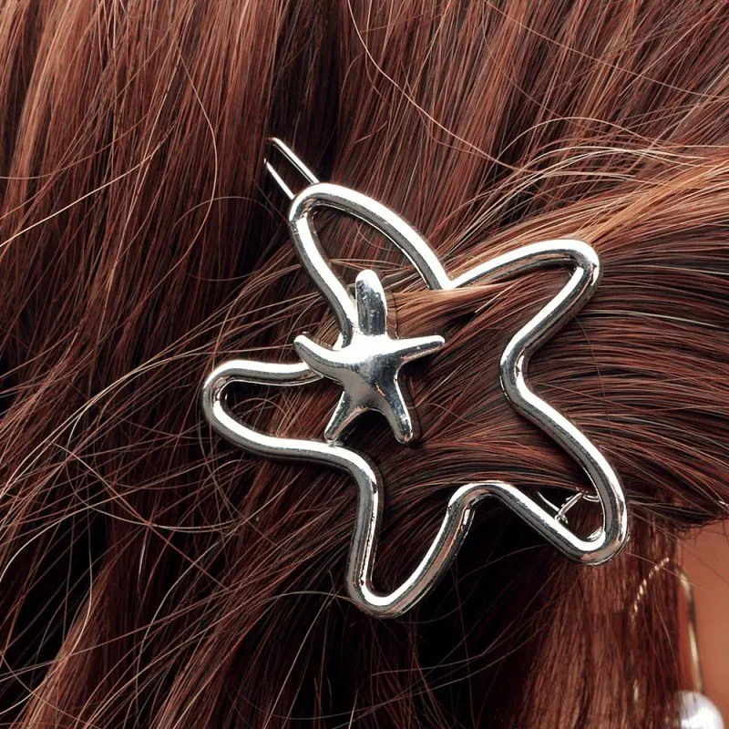 123 silver Новые модные женские заколки для девочек, круглые заколки для волос в виде звездочек и сердечек, изысканные заколки для волос, имитация жемчуга, украшения для волос, ювелирные аксессуары - Окраска металла: 123 silver