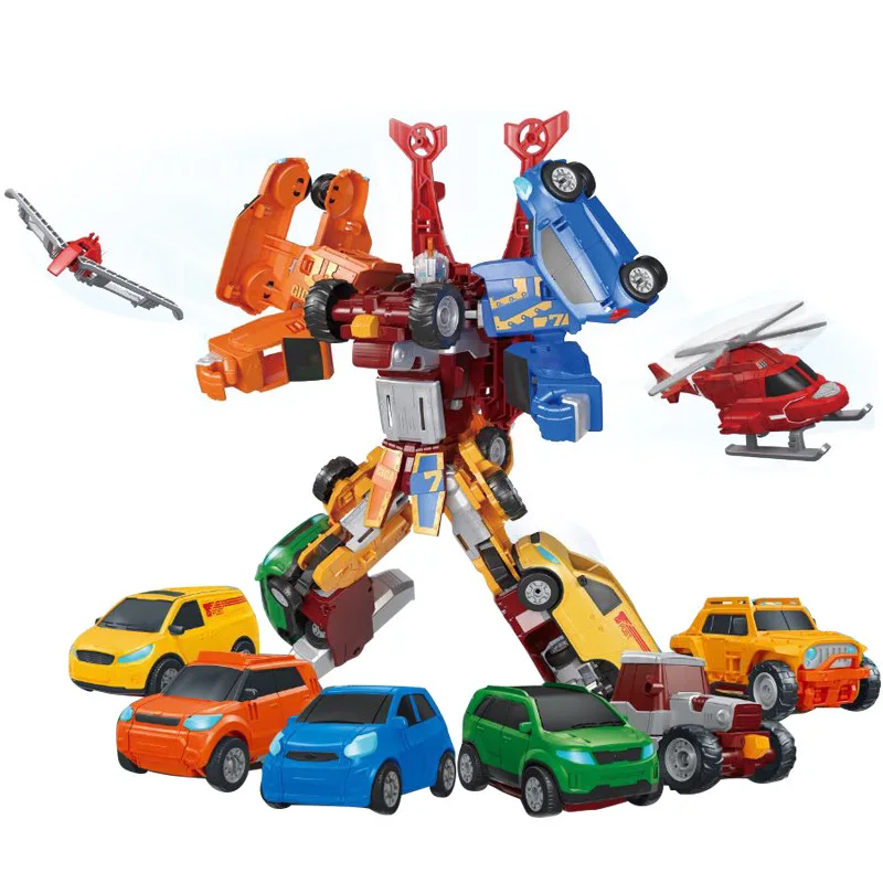 Tobot 7 в 1 Трансформация Робот игрушка 7 автомобилей сливаются деформации Magma6 аниме Tobot персонаж фигурка модель детские игрушки подарок - Цвет: Tobot