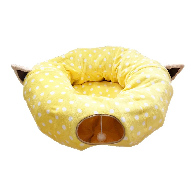 Yellow-B02 Складной коврик для питомца кошки, игрушки, мяч, пещера, Каттен, туннельный чат, палатка, украшение для кошачьего домика, домашняя кровать, мягкие удобные кровати, коврик, игрушки для питомцев - Цвет: Yellow-B02
