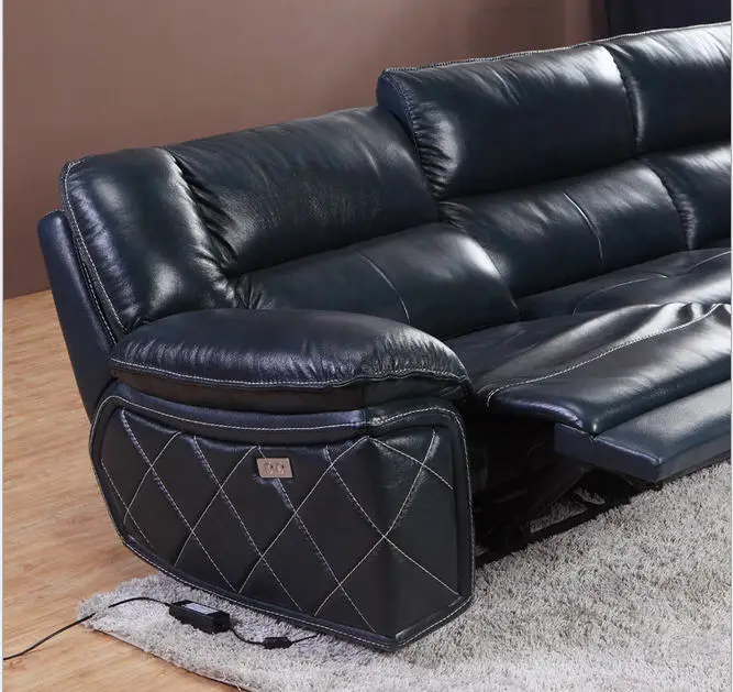 Набор угловых диванов для гостиной L из натуральной коровьей кожи секционные