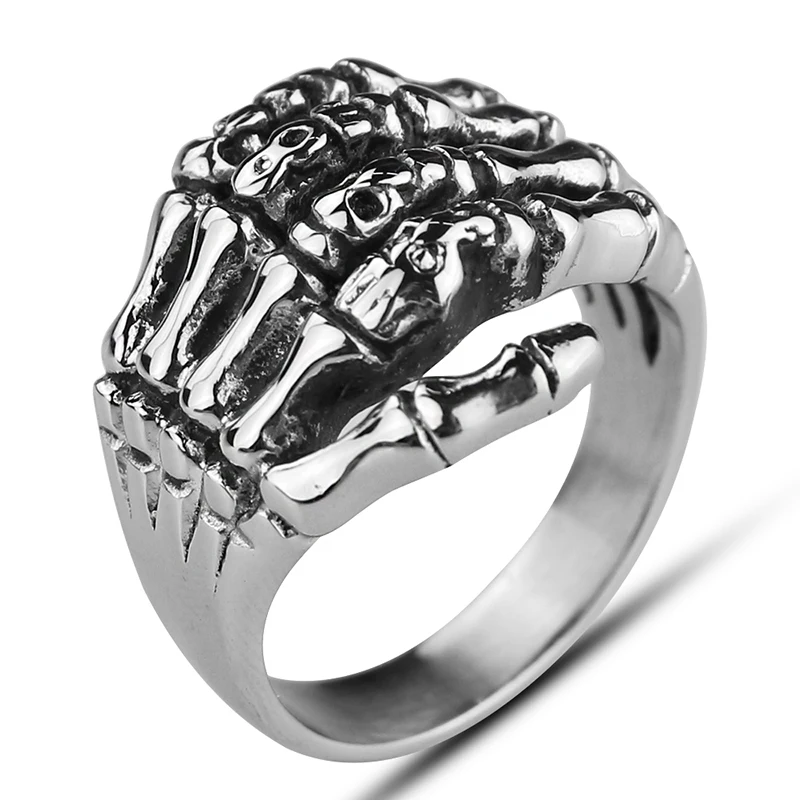 Европейское и американское альтернативное кольцо ghost hand из титановой стали