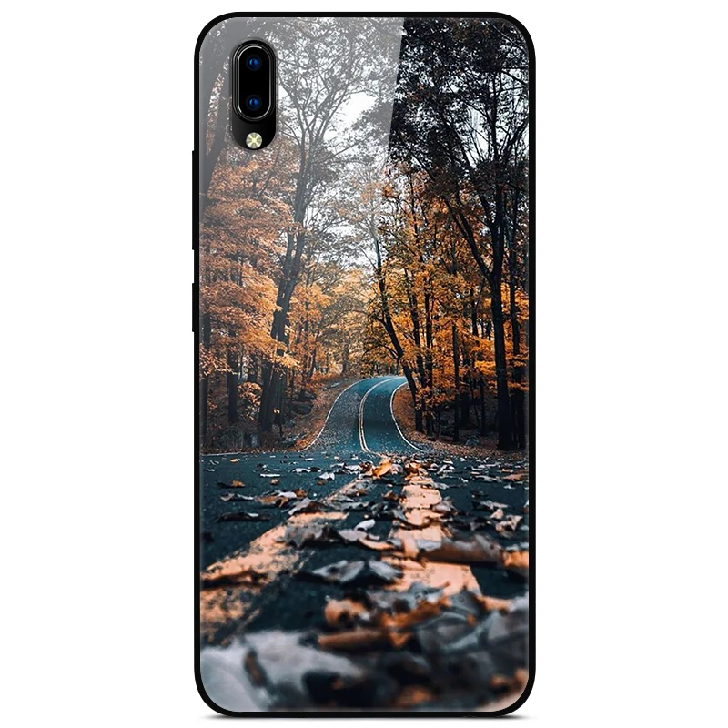 Чехол из закаленного стекла для Vivo Y91i Y91C силиконовый бампер твердая стеклянная