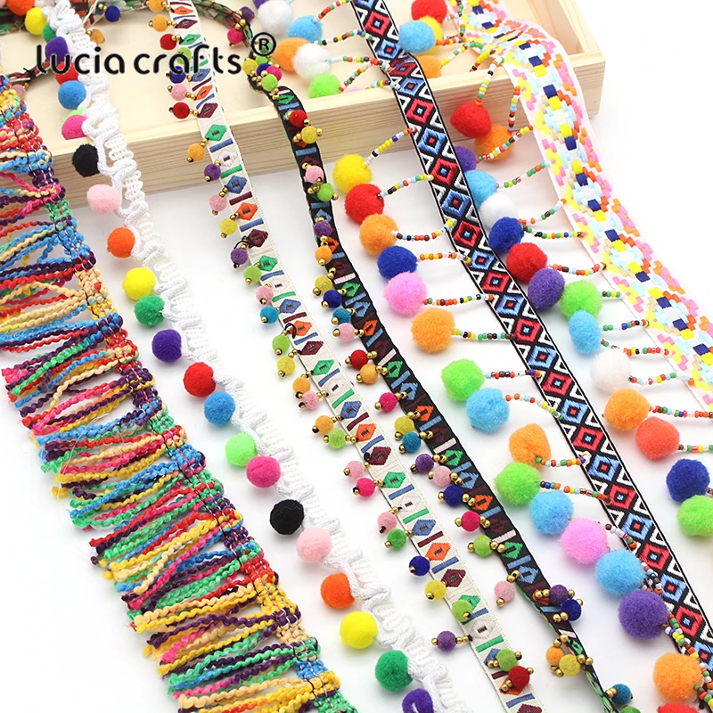 Lucia crafts 1 год/лот кисточка кружевная лента помпон Отделка Ткань для самостоятельного пошива одежды обувь мешок подарок ремесла материалы аксессуары N0302