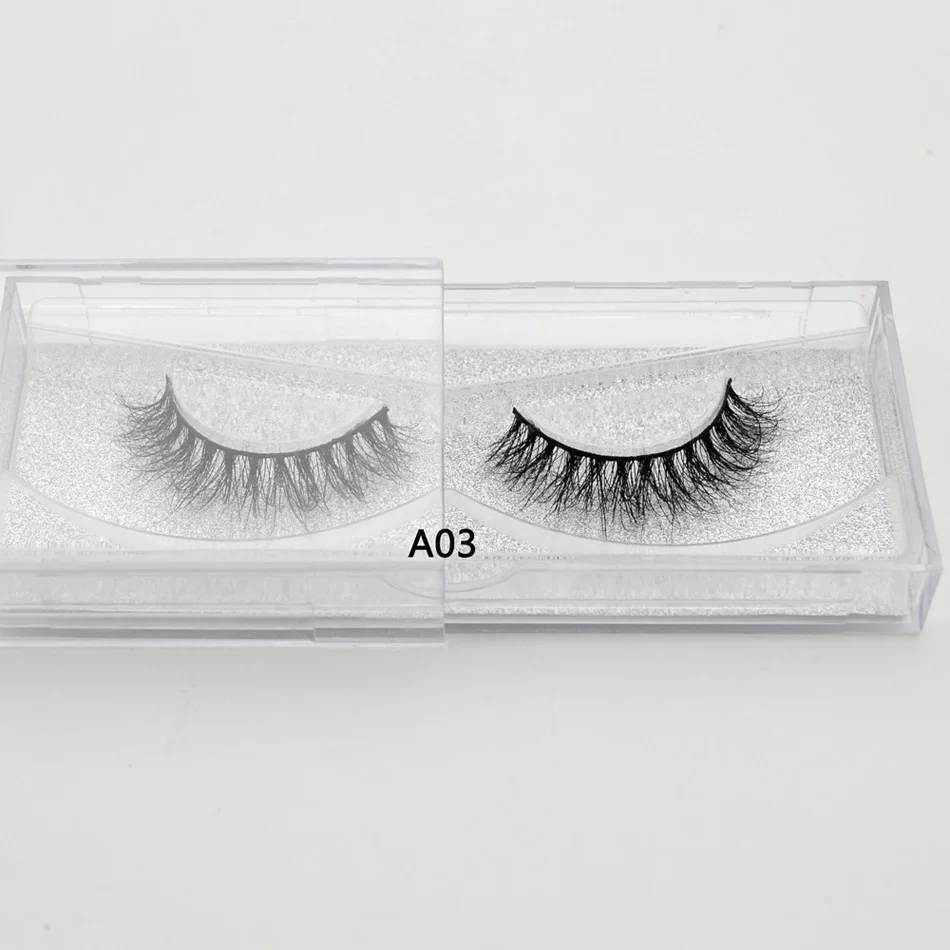 A03 3D норки Lashes Ресницы Накладные ресницы мягкие Красота multi-стили ресницы с блестками упаковка ручной работы для Макияж a01-a10 - Длина: A03