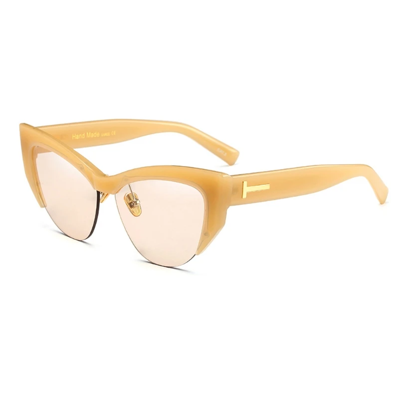 Модные Цветной объектив Винтаж Треугольники полукадра Sunglasseses для Для мужчин