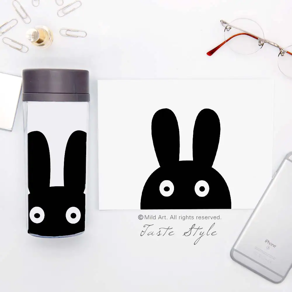 Широкий рот 300 мл детские бутылки для воды черно-белые скандинавские кавайные