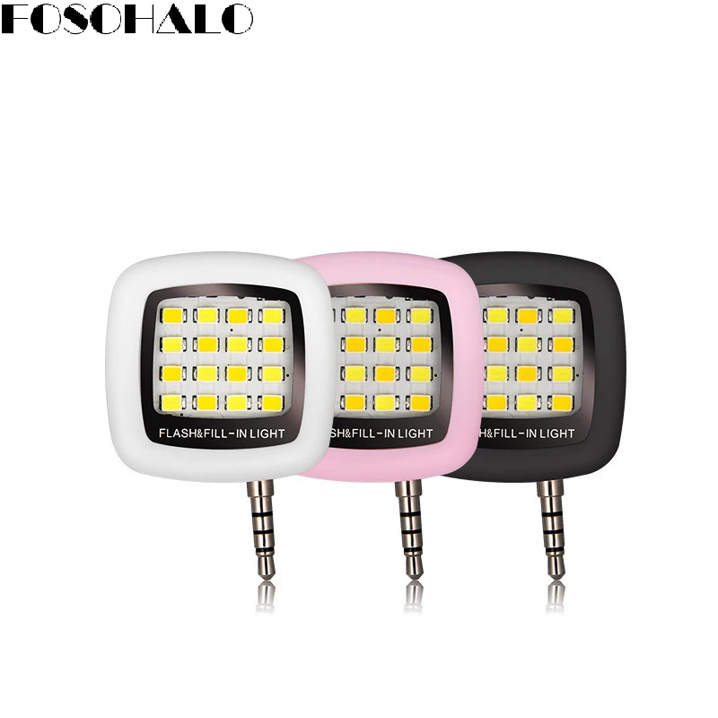 FOSOHALO 1pcs Mini Sync Flashlight 16 LED Lights Mobile Phone Selfie Light Adjustable Fill light For iPhone Samsung xiaomi | Электроника