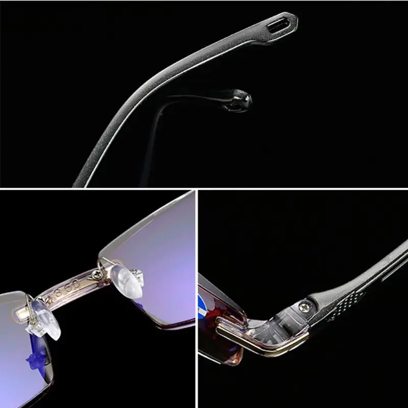 Ultralight Rimless Reading Glasses Clear Lens Unisex Anti-Blu-Ray Radiation Computer Presbyopia Readers+1.0 To+4.0