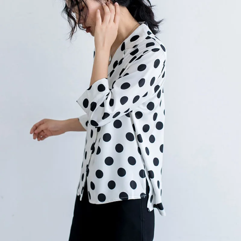 

2021 New fashion womens tops and blouses casual loose chiffon blouse Seven-quarter sleeve suit collar sweet women shirt 4652 50