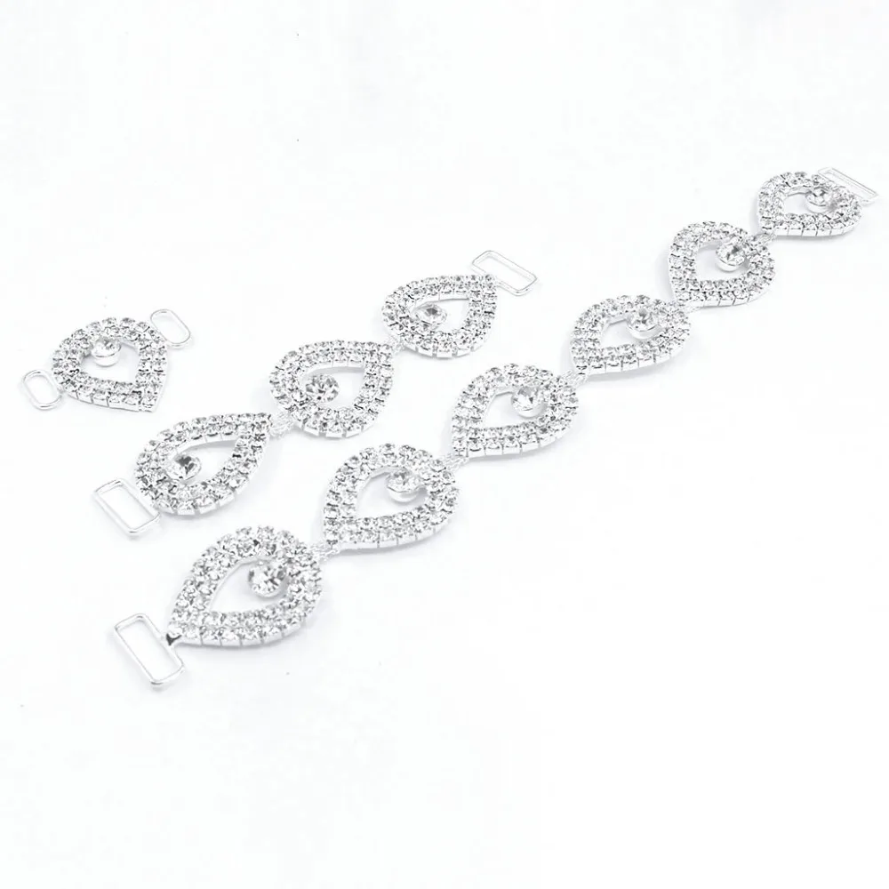 2018 Bikini Rhinestone Chain Buckle Trims Silver Yard Belt Connector For Jewelry Making Diamond Crystal Bodychain Crochet Charm | Дом и сад