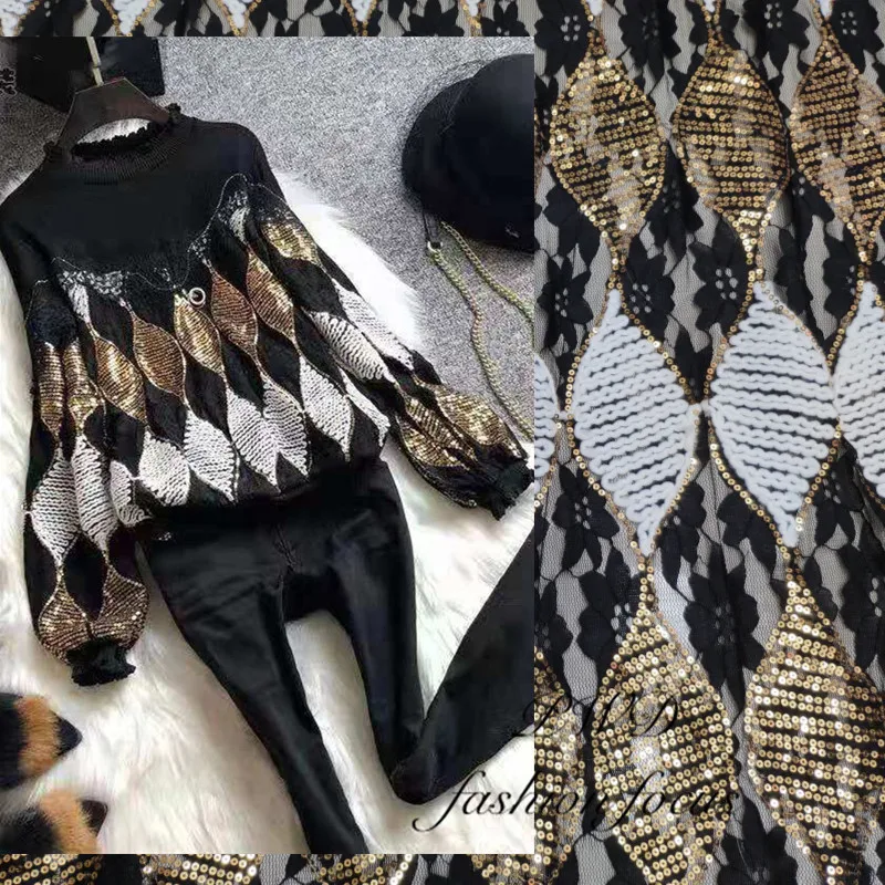 

2021 High Quality African Lace Fabric Fashion Mesh Tulle French Embroidery Sequins Net Lace Fabric for Nigerian Party Dress