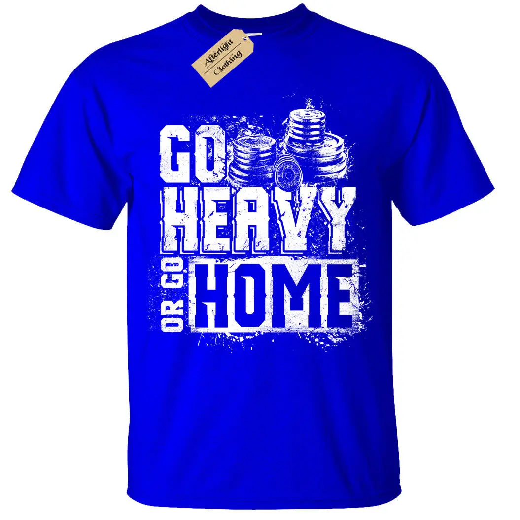 GO HEAVY OR HOME Мужская футболка S 5XL гимнастический тренажер Бодибилдинг|Мужские