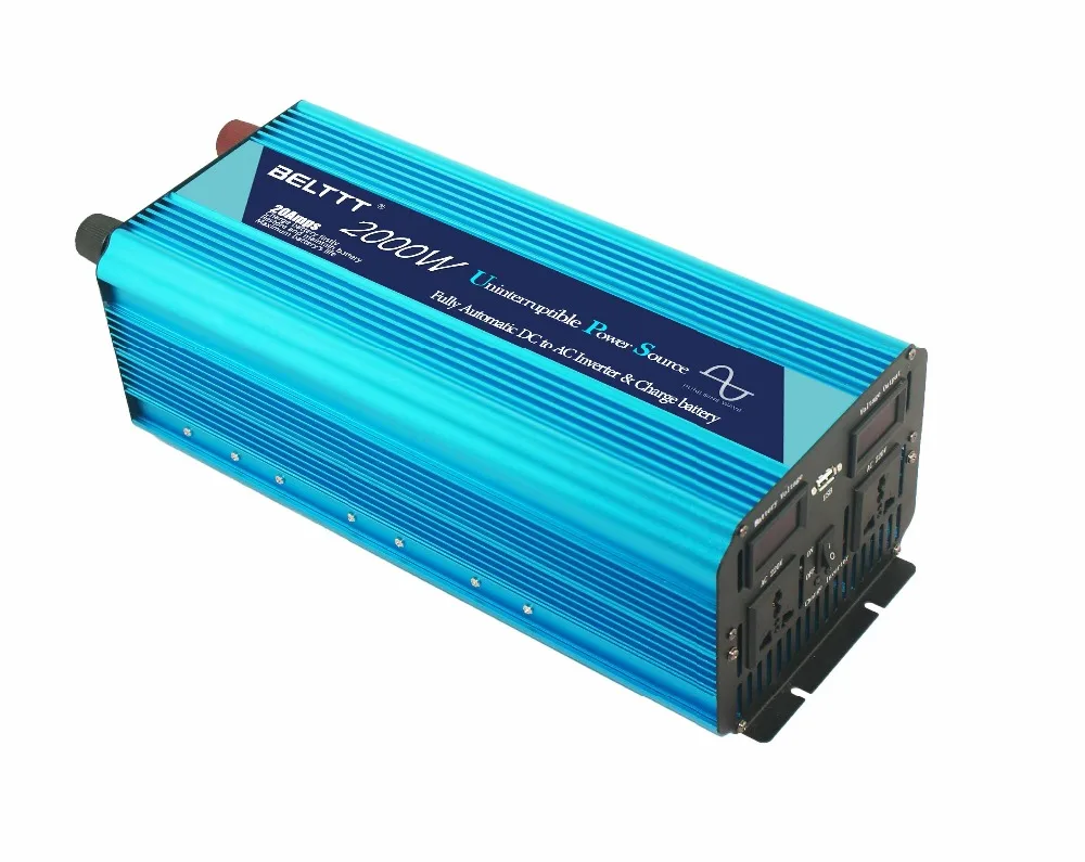Бесплатная доставка 12vdc к 220vac 2000 Вт Инвертор с зарядным устройством собран в 20a