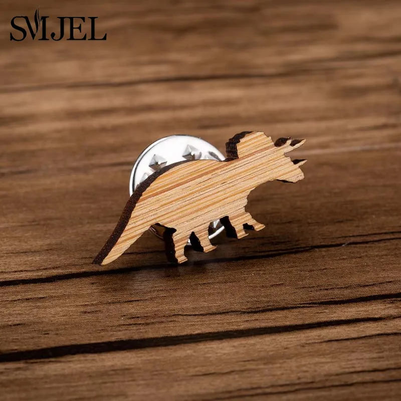 SMJEL деревянная брошь, мультяшный бумажный журавль, кошка, броши-слоны для женщин, ювелирное изделие, Ретро стиль, животное, эмаль, на лацкане, значок, броши, подарок
