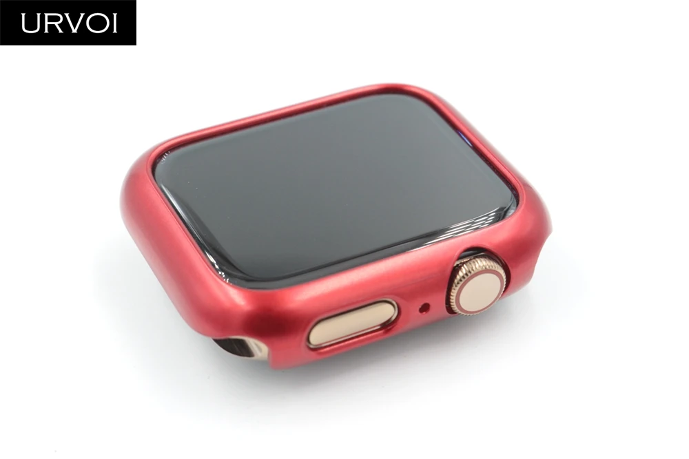 URVOI пластиковый чехол для Apple Watch series 5 4 Жесткий ПК Рамка нормальный Бампер протектор для iWatch slim fit Тонкий чехол ремешок 40 44 мм