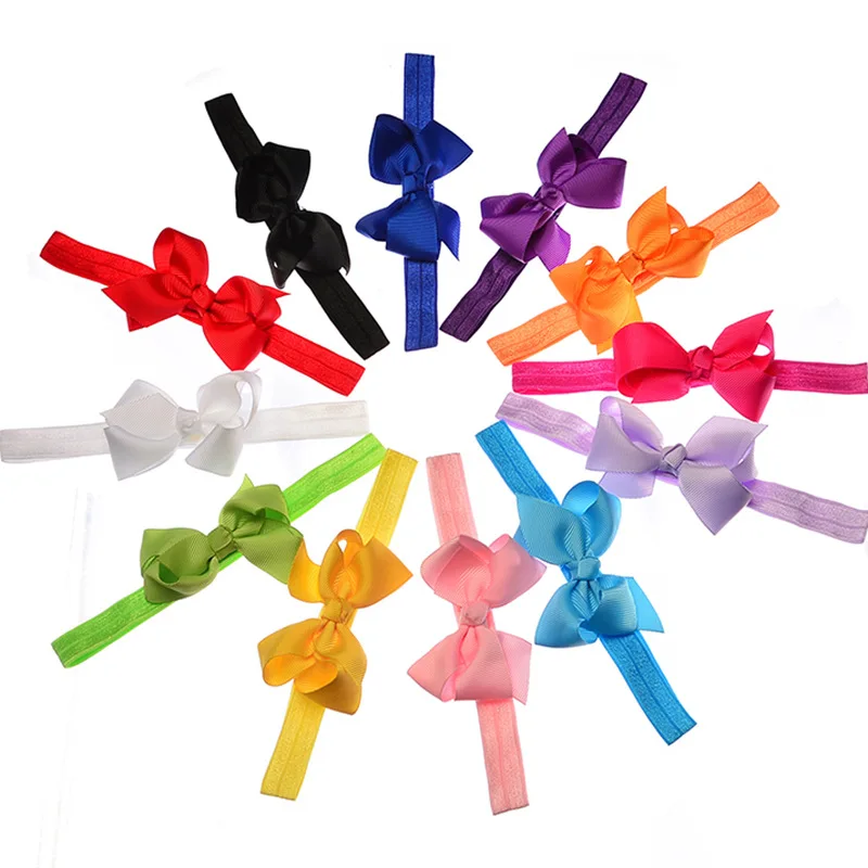 12 шт./лот Детские резинки для волос маленьких девочек повязка на голову с цветами