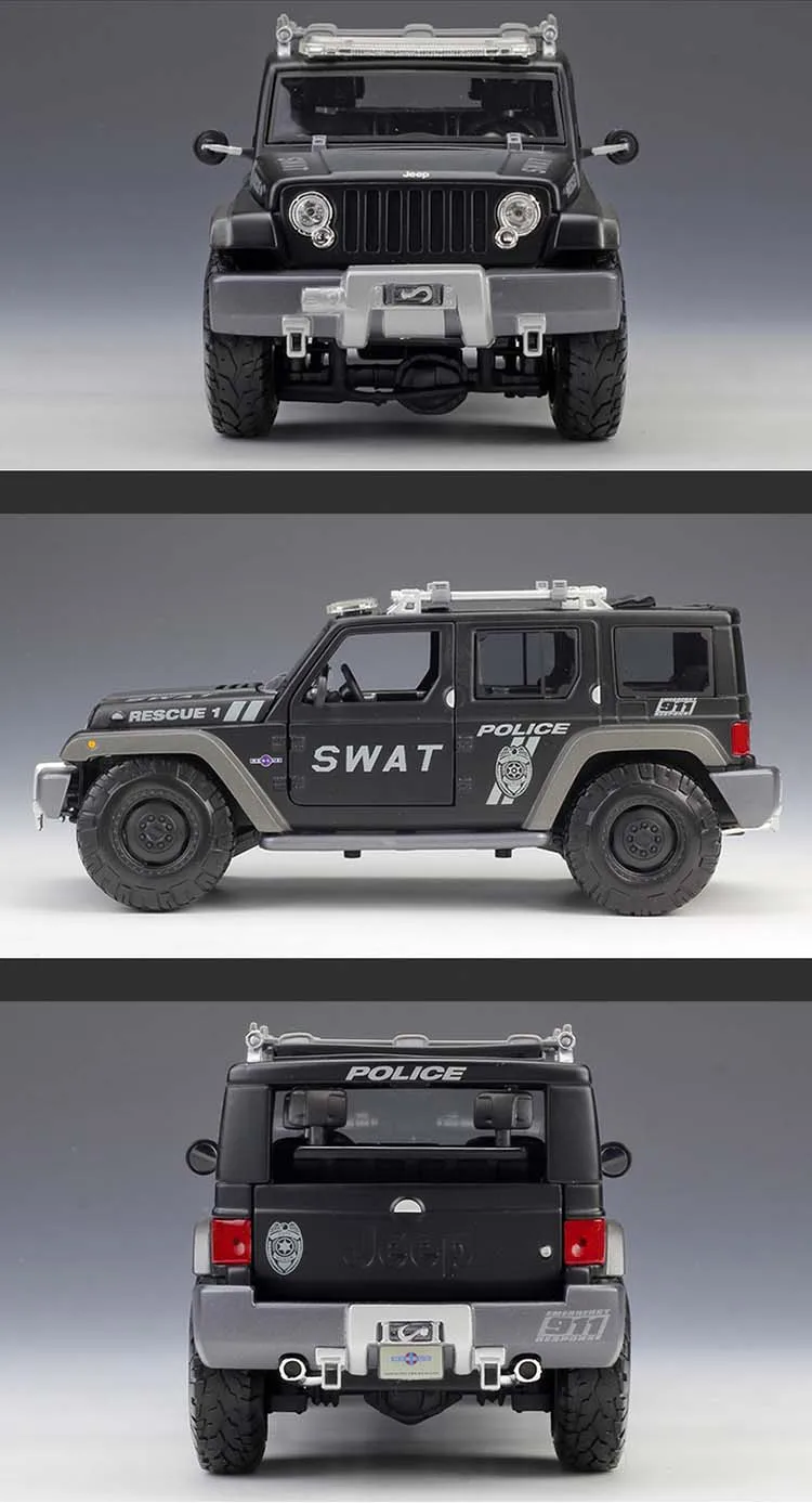 Maisto 1:18 Jeep спасения Concept(SWAT) полицейский внедорожник автомобилей литья под давлением модели автомобиля игрушки Детский подарок на день рождения Оригинальная коробка