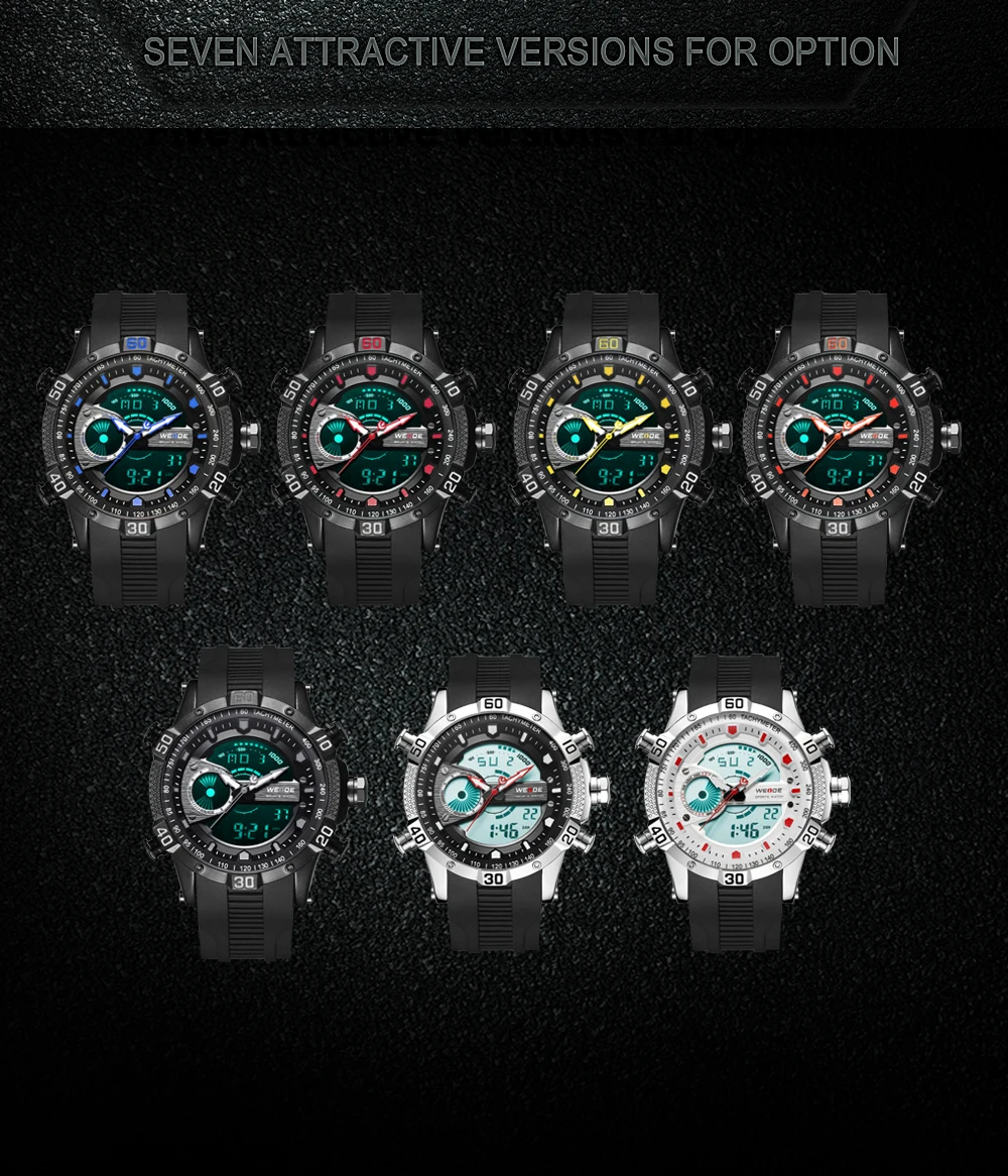 WEIDE мужские спортивные деловые цифровые часы с хронографом, лучший бренд, Роскошные мужские часы, модный кварцевый силиконовый ремешок, наручные часы