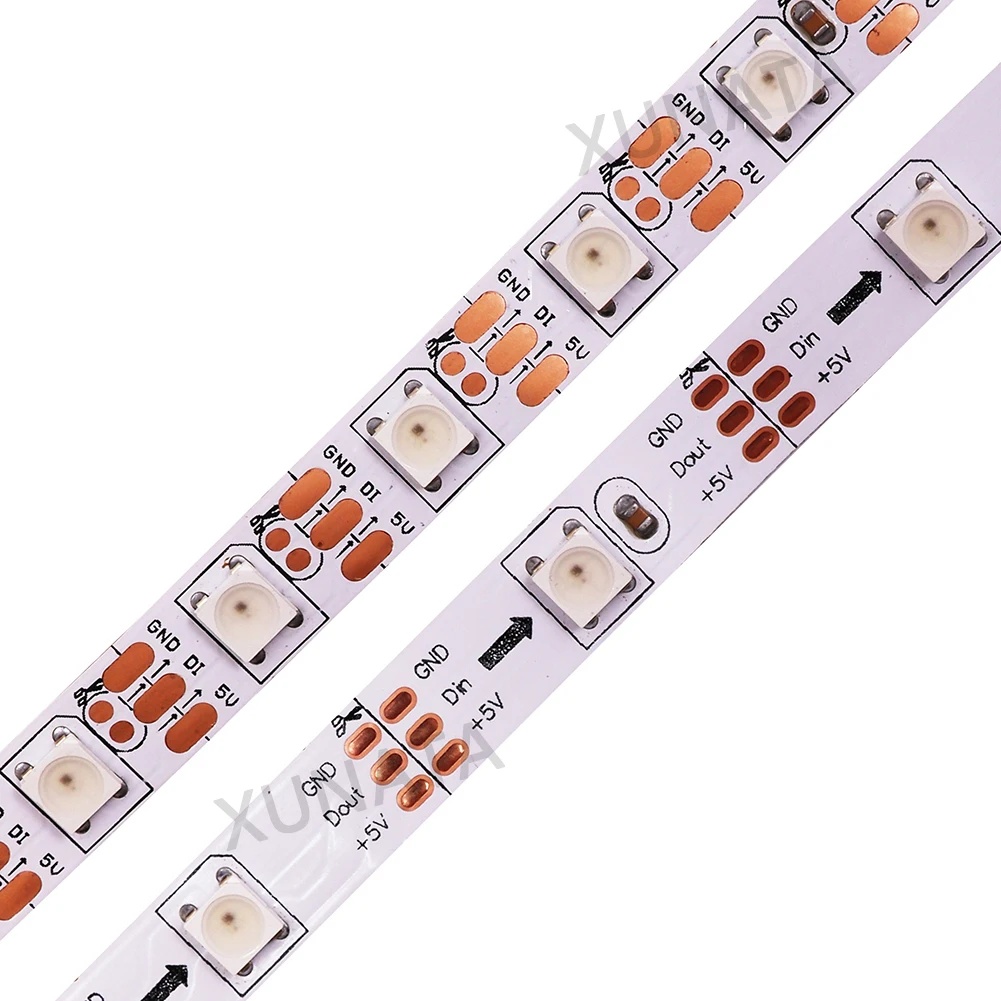 DC 5V WS2812B умный светодиодный пиксельный ленточный светильник 30/60/144