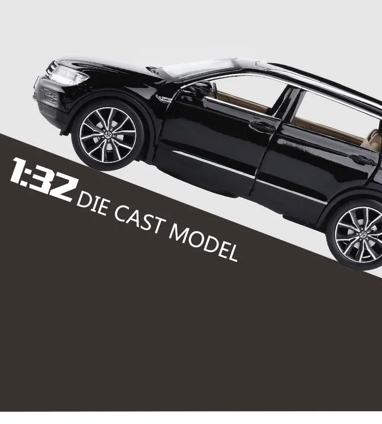 Игрушки для автомобиля из 1:32 сплава, имитация Tiguan L, модель автомобиля, открытая дверь, музыкальная вспышка, детские игрушки