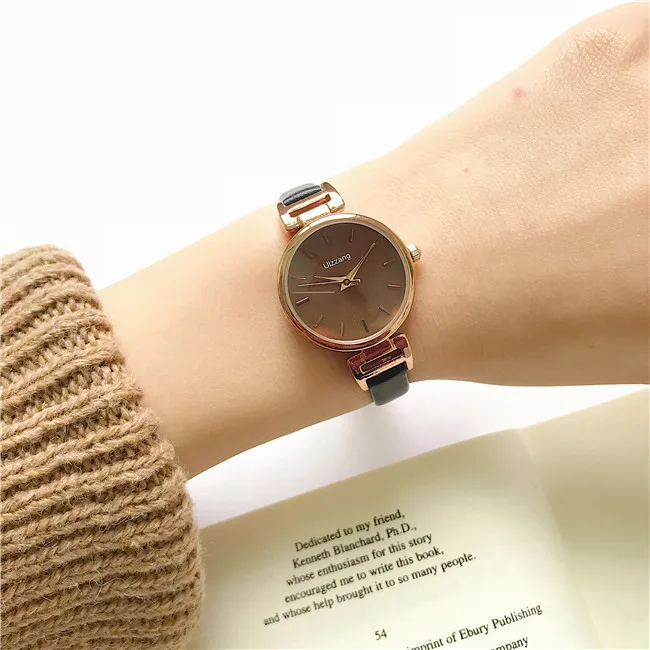Ulzzang, модные брендовые женские часы-браслет, ретро коричневые винтажные кожаные часы, женские кварцевые часы, повседневные женские наручные часы