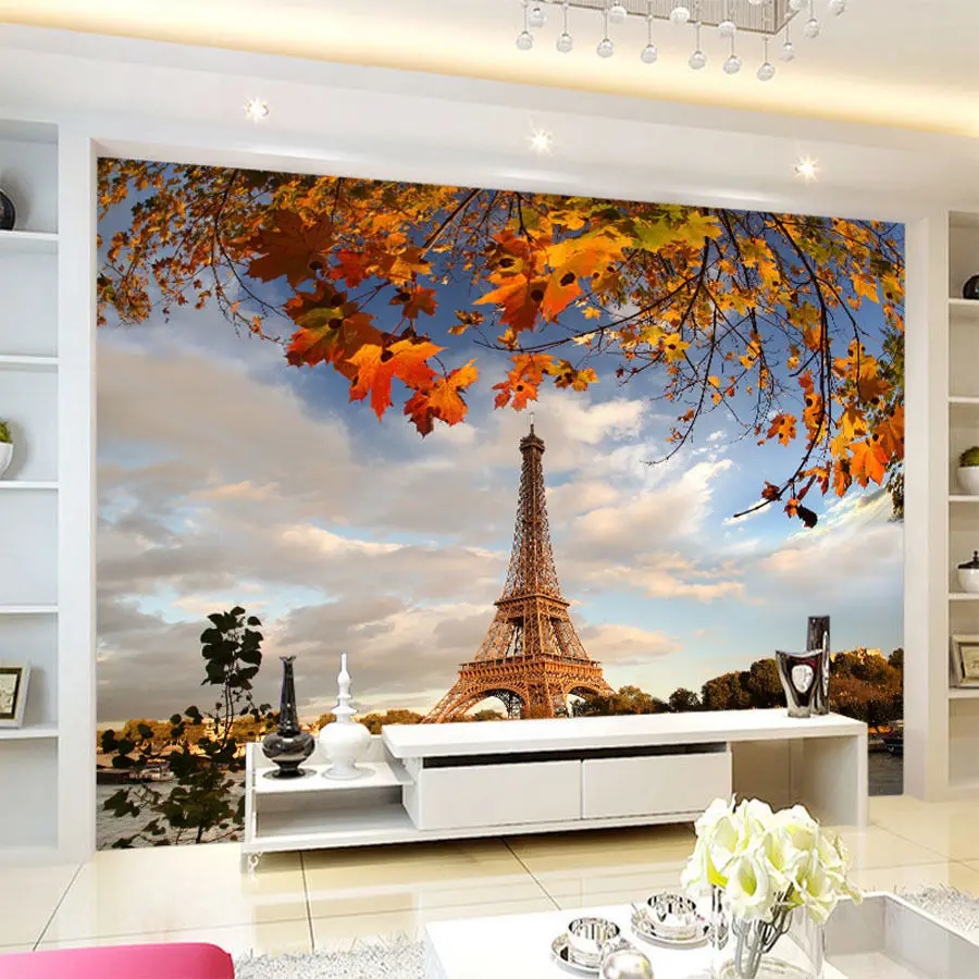 Городское здание 3d фото обои для стен Гостиная Home Decor достопримечательности Франции Эйфелева башня Спальня Фреска для коридора в рулонах