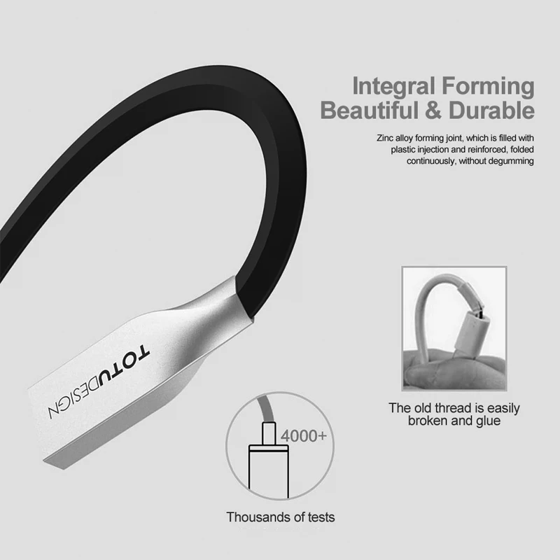 TOTU 3 в 1 USB кабель для iPhone Xs Max Xr X 8 7 быстрое зарядное устройство Type C c Micro мобильного