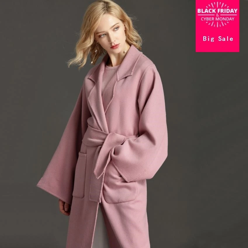 Зимняя и осенняя Модная брендовая двухсторонняя 100% кашемировая шерстяная куртка