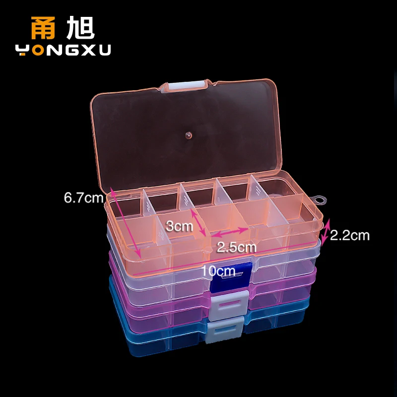 

Регулируемый прозрачный пластиковый контейнер для хранения, 10 ячеек, органайзер для мелких предметов, бусин, таблеток, чехол для ногтевого дизайна