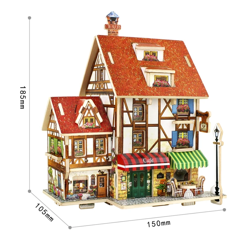 Robud 3D Франция кафе Пазлы игра деревянная модель строительные наборы Популярные