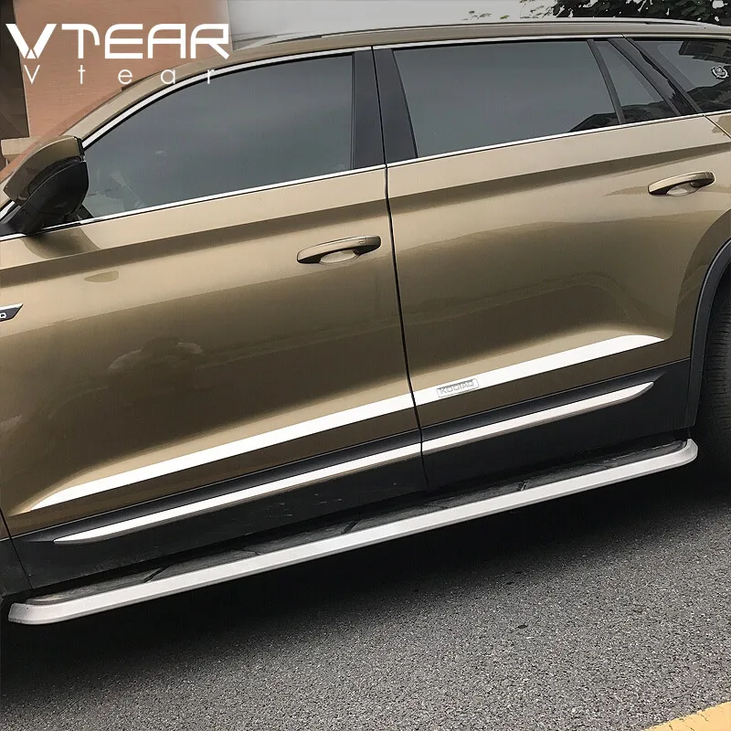 Vtear для Skoda Kodiaq шкода кодиак стильный корпус автомобильной двери защитный молдинг двери на шкода боковая защитная накладка, аксессуары из нержавеющей стали, украшение от потертостей