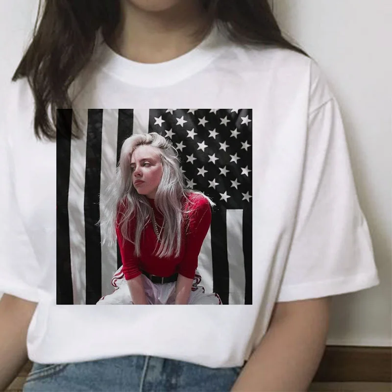 7226 Billie eilish Футболка женская хип-хоп топы Новая забавная модная футболка harajuku ulzzang 90s гранж уличная футболка Повседневная Женская - Цвет: 7226