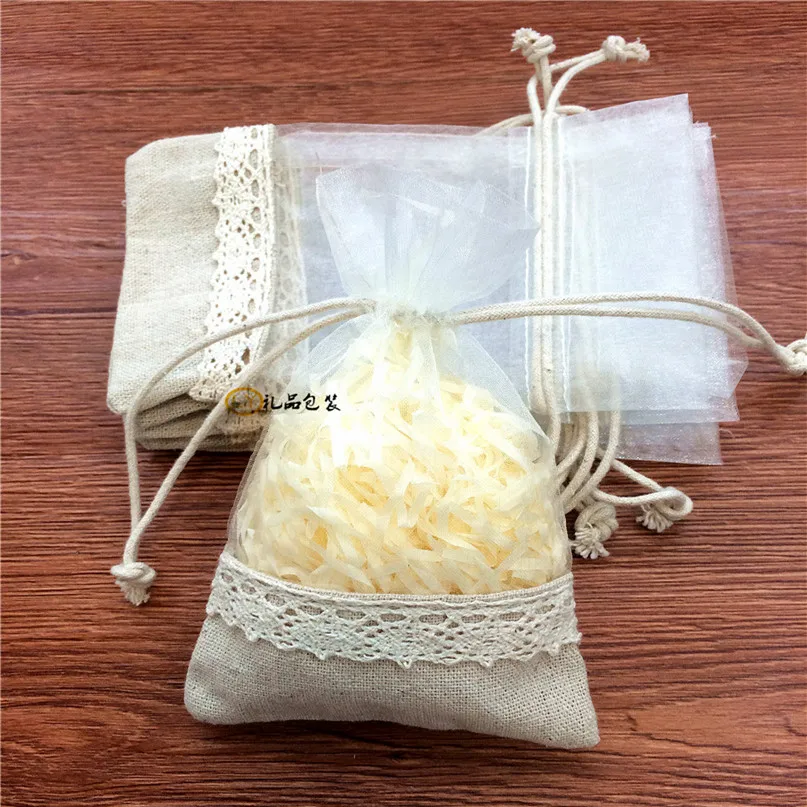 Джутовая льняная гессенская свадьба подарочные сумки Сумка марлевые конфеты