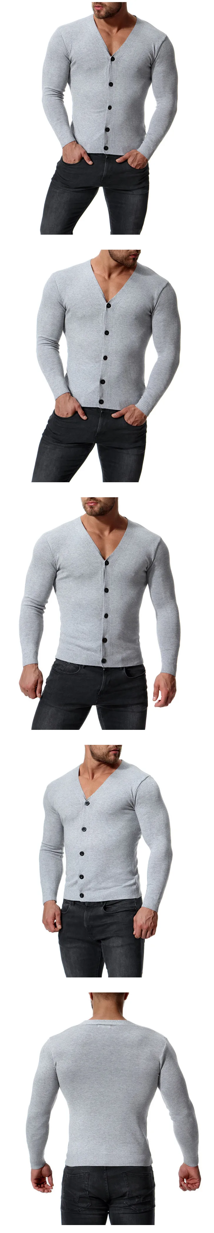 Europe and America V-Neck Cotton Sweater Men New Arrival Slim Fit Cardigan Knitwear Fashion Sweatercoat Male Knitted Clothing