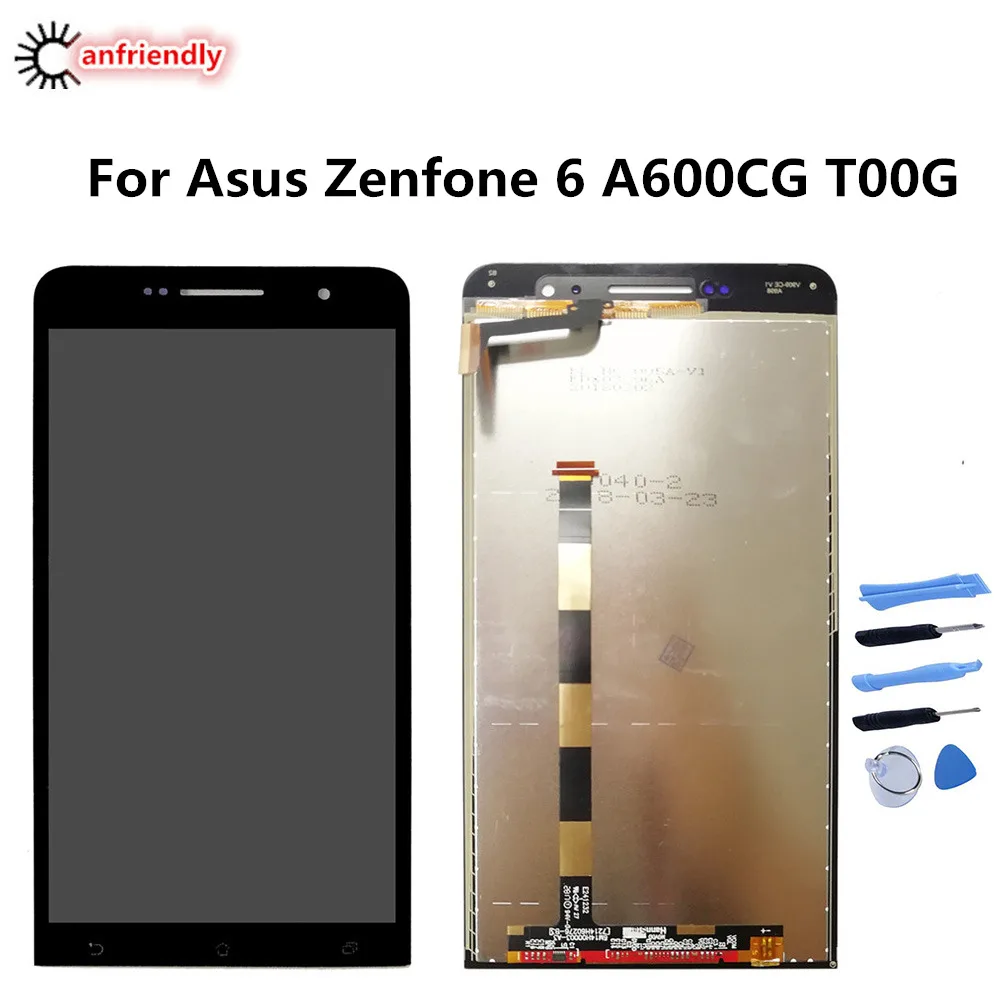 

ЖК-дисплей и сенсорный экран для ASUS Zenfone 6 A600CG T00G, сменный дигитайзер в сборе, стеклянная панель телефона для Asus Zenfone6 lcds