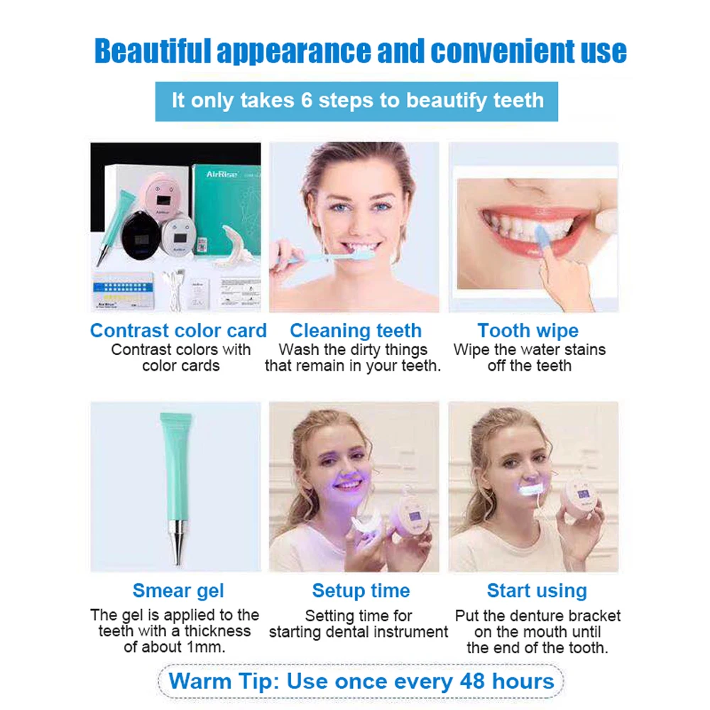 1 Набор светодиодных семейных мини зубов отбеливание очиститель отбеливающий