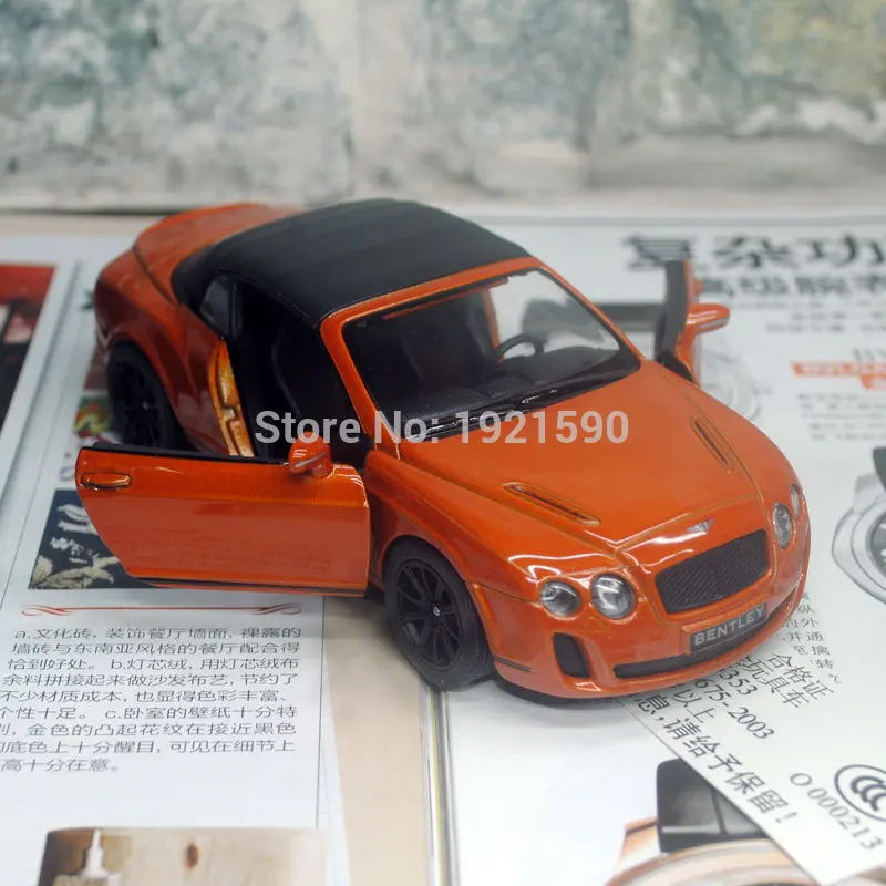 KT 1/38 масштаб тяните назад автомобиль игрушки Великобритания 2010 Бентли Континентальный Supersports трансформер автомобиль из литого металла модель игрушки для подарка/детей