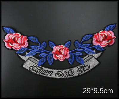 Голубого цвета с Цветочным Рисунком Листьев Патч вышитые патчи утюг на для