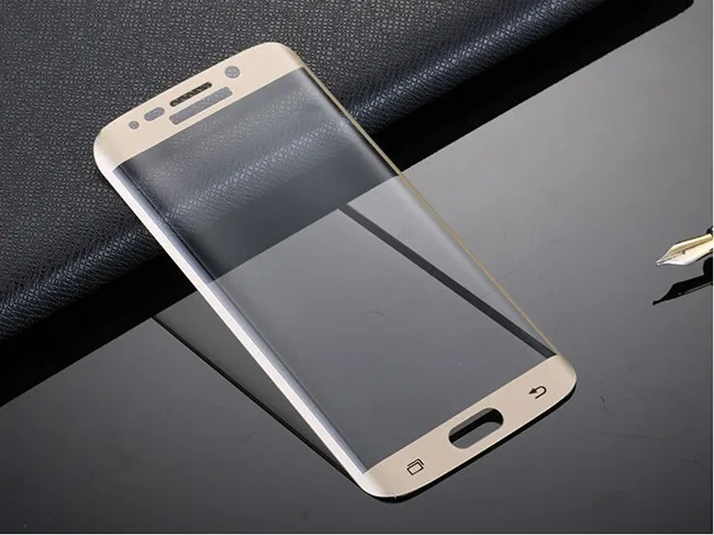 RONICAN S6 edge полная изогнутая 3D защита экрана из закаленного стекла Защитная пленка для samsung Galaxy S6 Edge plus - Цвет: Gold
