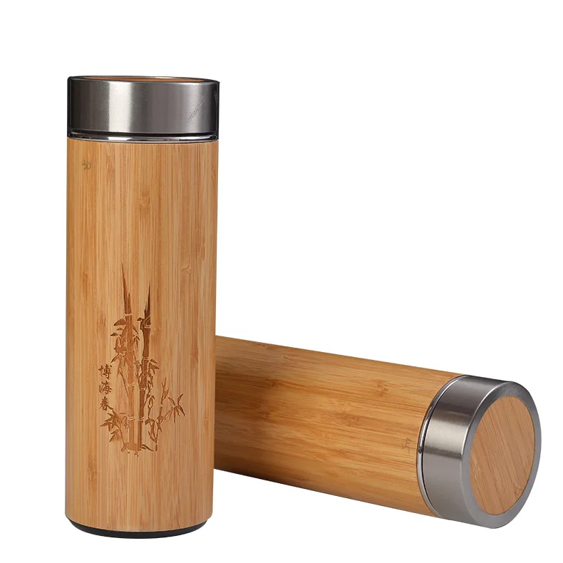 

2016 one piece Thermo Mug Termo Cup The High-end Outdoor Natural Bamboo Cup Liner Insulation Individual Punk