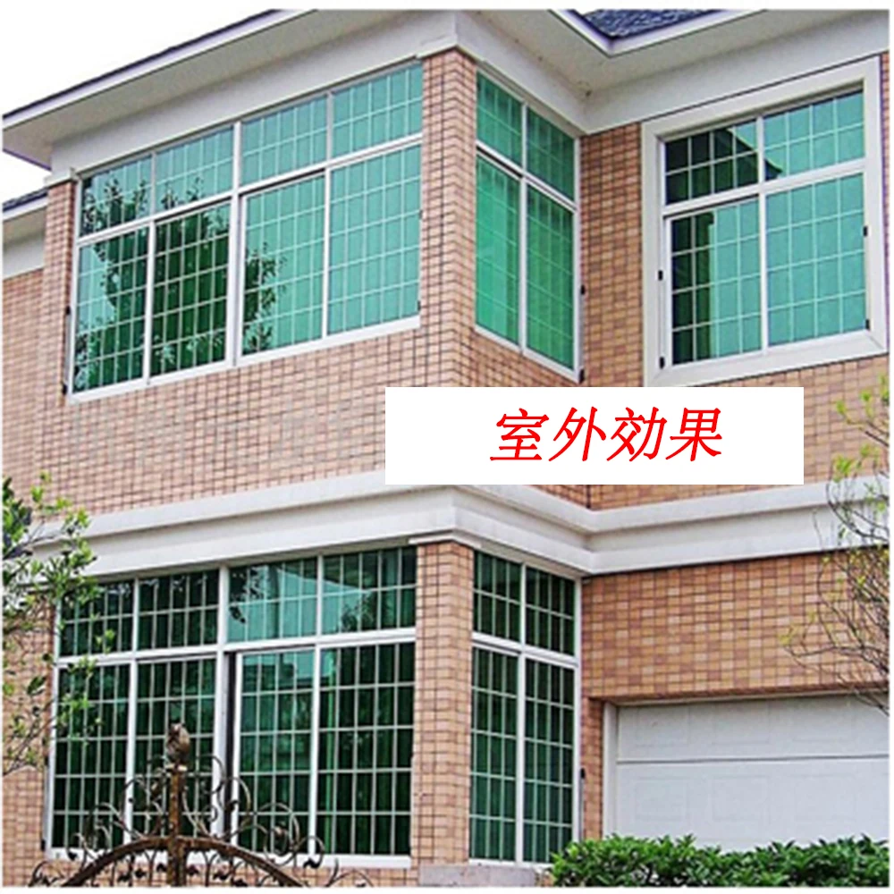 Зеленая и серебристая односторонняя зеркальная оконная пленка 85% оттенок тепла