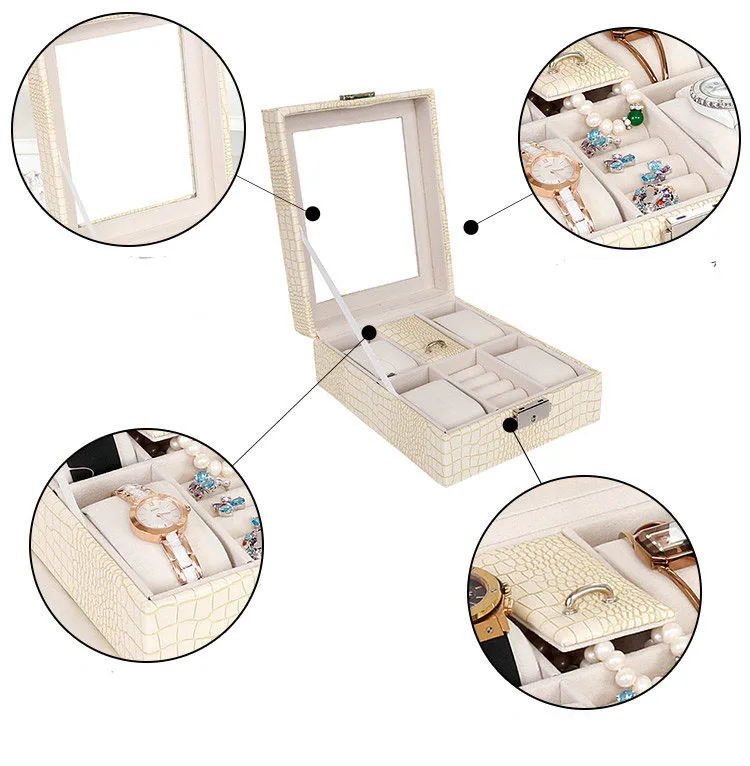 Женские Подарочные часы/кольцо 4 + 2 ячейки Коробка Часов домашний чехол красочный