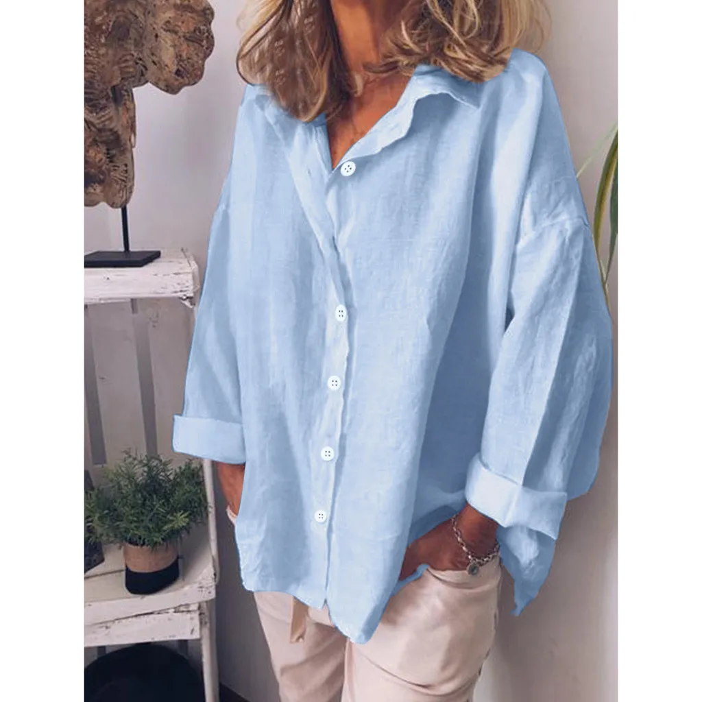 Женская Свободная блузка рубашка Blusas для праздников весна лето с длинным рукавом