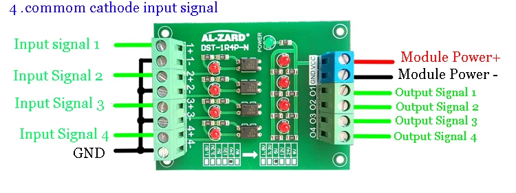 Оптопара разделительная плата преобразователь напряжения 4 канальный