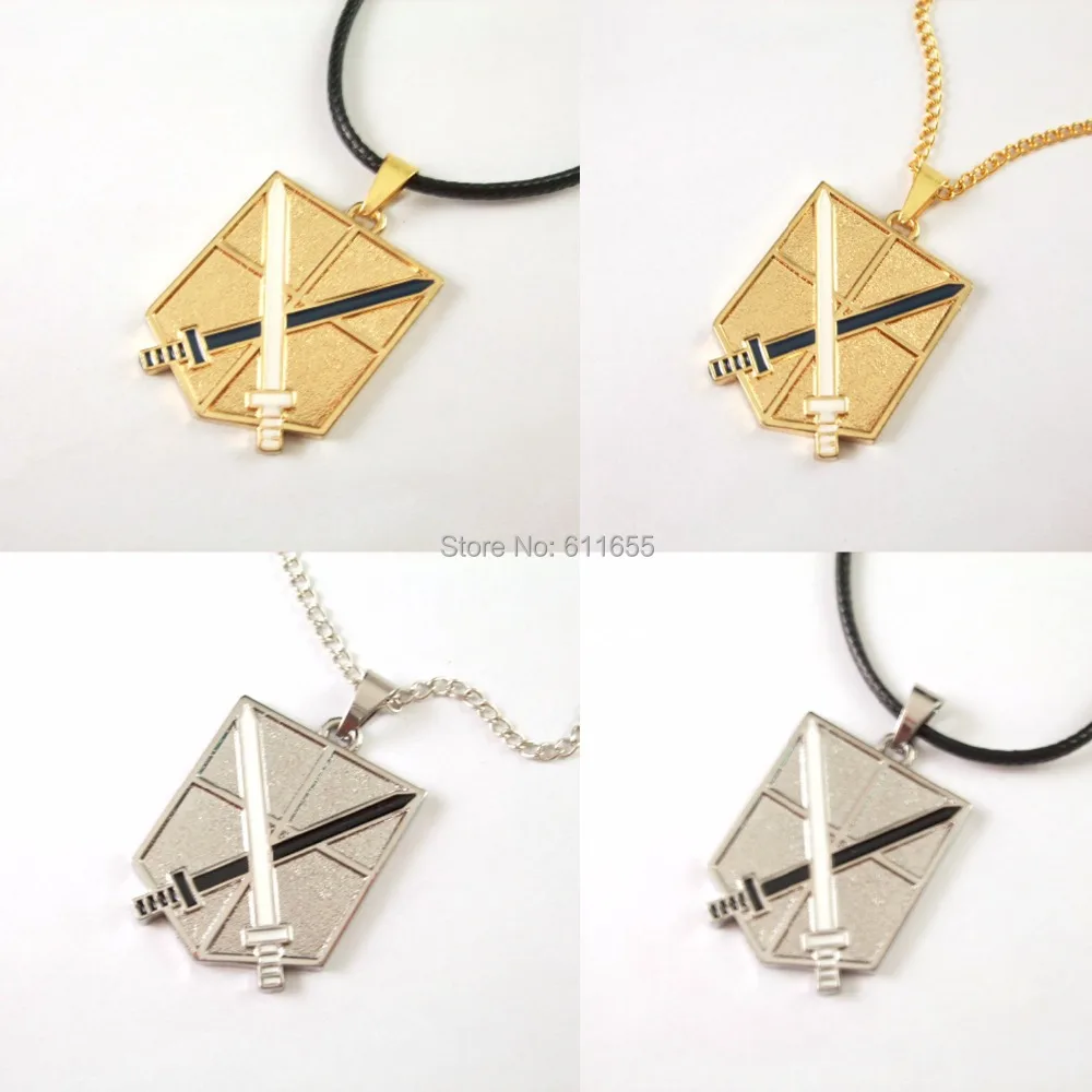 Мужские ожерелья и Кожаные Цепочки 1 шт./лот аниме Атака Титанов Novetly Shingeki no